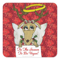 Reindeer Tis The Season to Be Vegan Gifts Apparel Square Sticker