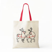 Reindeer Tote Bag Environmental Christmas Tote Bag