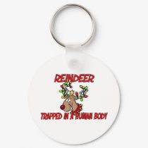 Reindeer trapped in a human body keychains