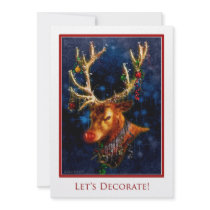 Reindeer Tree Trimming Party Custom Invitation