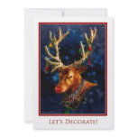 Reindeer Tree Trimming Party Custom Invitation