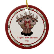 Reindeer Triplets 1st Christmas Christmas Tree Ornaments