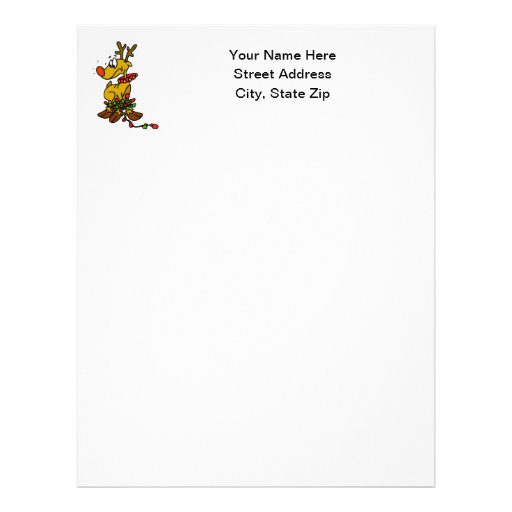 Reindeer w/ Lights Customized Letterhead