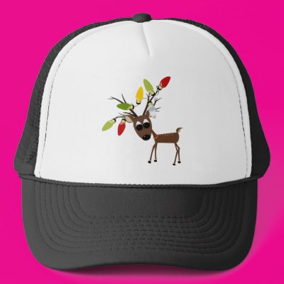 Reindeer With Christmas Tree Lights Hats Zazzle_hat Reindeer With Christmas Tree Lights Hats Zazzle_hat