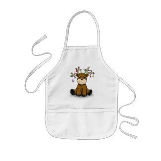 Reindeer with Colored Stars Aprons