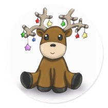 Reindeer with Colored Stars stickers