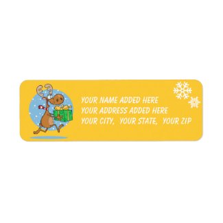 Reindeer With Gift Return Address Labels