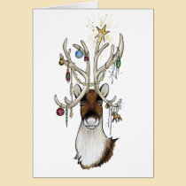 Reindeer with Ornaments Card cards
