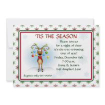 Reindeer with Ornaments Christmas Party Invitation