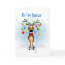 Reindeer with Ornaments Greeting cards