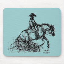 Reining Horse Simple Sketch Mouse Pads