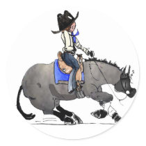 Reining Horse Sticker Blue Roan