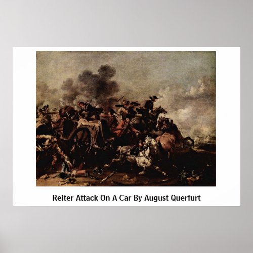 Reiter Attack On A Car By August Querfurt Posters