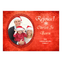 Rejoice Christ Is Born Christian Custom Photo Custom Invite