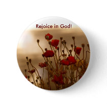 REJOICE Floral Design Pinback Buttons