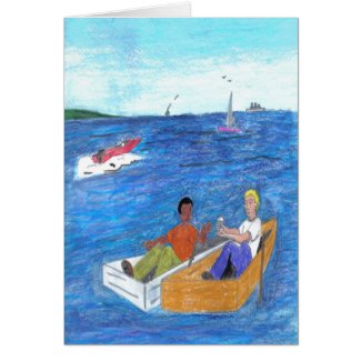 Relationship boats, people on the water card