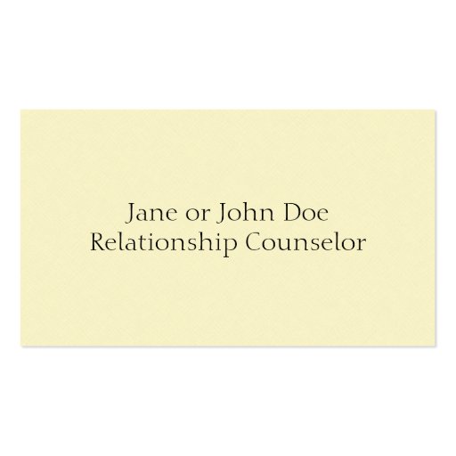 Relationship Counselor Business Card (back side)