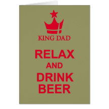 Relax and drink beer Father's Day grey red card