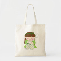 Relax! Cute Kawaii Girl Relaxing with Tea / Coffee Canvas Bag