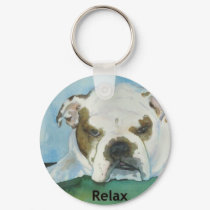 Relax Fun bulldog Keychain