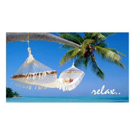 relax travel business card (front side)