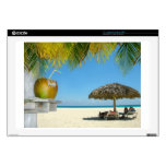 Relaxing at a tropical beach decal for laptop 