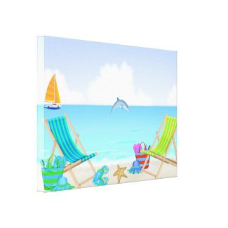 Relaxing Beach Wrapped Canvas Print