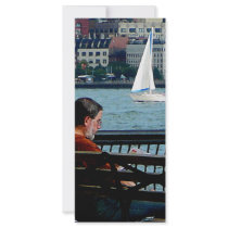 Relaxing by the Manhattan Skyline Rack Card Template
