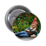 Relaxing Gnome with Santa Cap Buttons