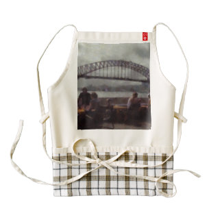 Relaxing in front of Sydney Harbour bridge Zazzle HEART Apron