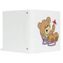 relaxing on vacation teddy bear design binder