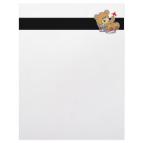 relaxing on vacation teddy bear design letterhead design