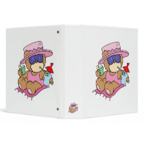 relaxing on vacation teddy bear girl design vinyl binder