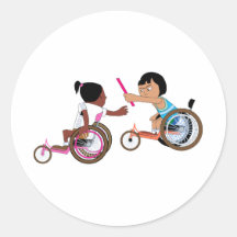Relay Race Round Stickers