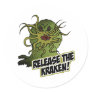 release the kraken round sticker
