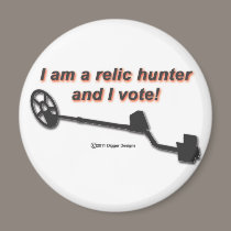 Relic Hunter and I Vote magnets