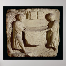 Relief depicting a draper in his shop poster