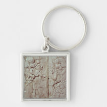 Relief depicting a guard holding keychain