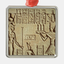 Relief depicting a pharaoh christmas ornaments