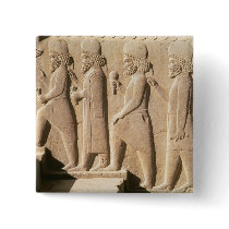 Relief depicting Median guards from stairs Button