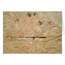 Relief depicting men in a boat greeting card