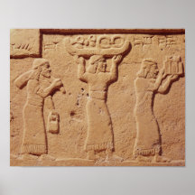 Relief depicting porters laden with gifts posters