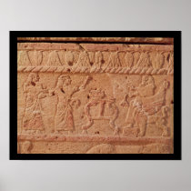 Relief depicting servant paying homage to the