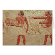 Relief depicting servants greeting cards