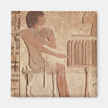 Relief depicting the deceased seated refrigerator magnet