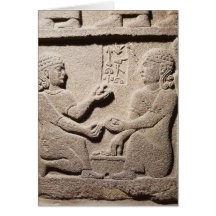 Relief depicting the son of King Araras Greeting Card