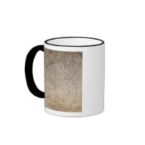 Relief depicting the unloading of wood coffee mug