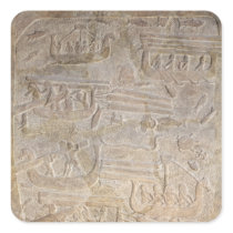 Relief depicting the unloading of wood sticker