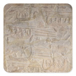 Relief depicting the unloading of wood sticker