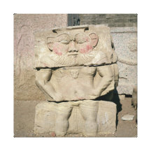 Relief of the Egyptian household god, Bes Gallery Wrap Canvas